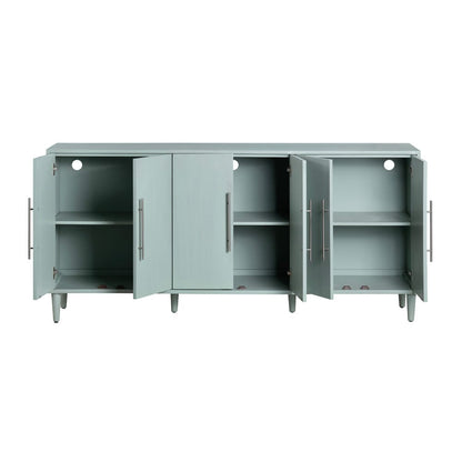 Crestview Collection - 74 in. Green Wooden 6 Door Media Credenza / Sideboard - CVFVR8423 view 3