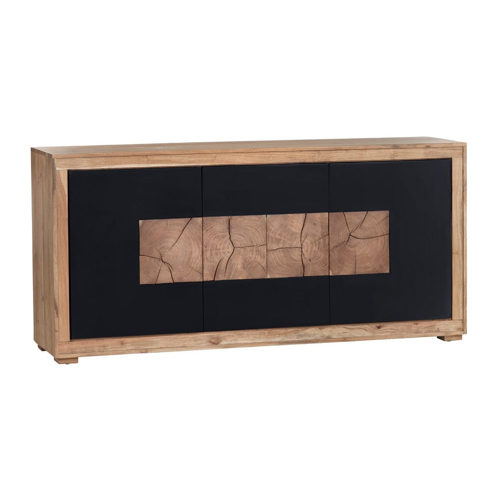 Crestview Collection - 76 in. Brown Solid Wood 3 Door Media Credenza / Sideboard - CVFNR4583 view 1