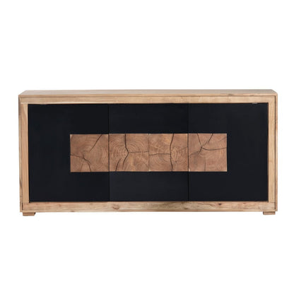 Crestview Collection - 76 in. Brown Solid Wood 3 Door Media Credenza / Sideboard - CVFNR4583 view 2