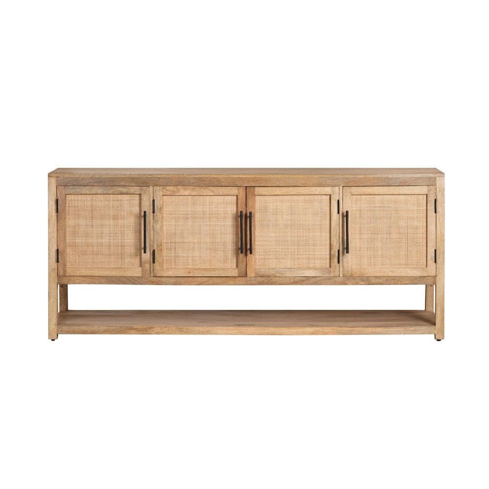 Crestview Collection - 76 in. Brown Solid Wood 4 Door Media Credenza / Sideboard - CVFNR4411 view 2