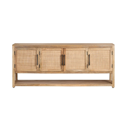 Crestview Collection - 76 in. Brown Solid Wood 4 Door Media Credenza / Sideboard - CVFNR4411 view 2