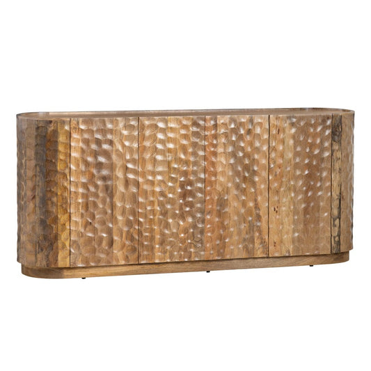 Crestview Collection - 76 in. Brown Solid Wood 4 Door Media Credenza / Sideboard - CVFNR4516 view 1