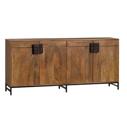 Crestview Collection - 76 in. Brown Solid Wood 4 Drawer 4 Door Media Credenza / Sideboard - CVFNR4519 view 1