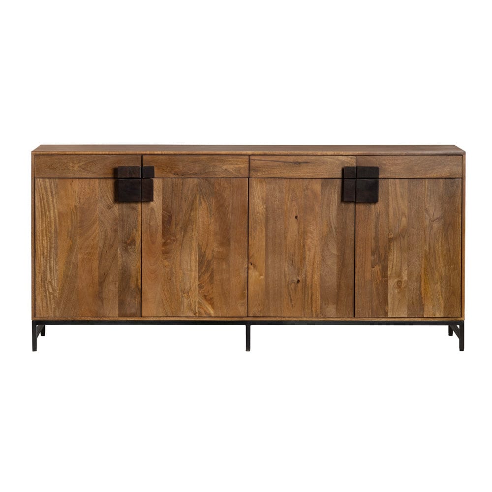 Crestview Collection - 76 in. Brown Solid Wood 4 Drawer 4 Door Media Credenza / Sideboard - CVFNR4519 view 2