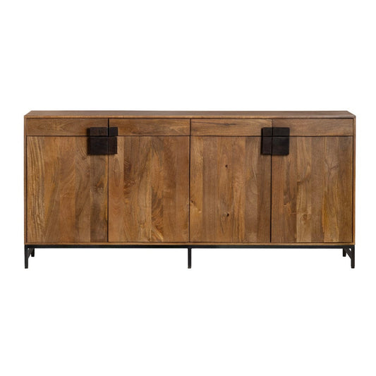 Crestview Collection - 76 in. Brown Solid Wood 4 Drawer 4 Door Media Credenza / Sideboard - CVFNR4519 view 2