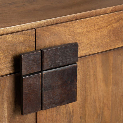 Crestview Collection - 76 in. Brown Solid Wood 4 Drawer 4 Door Media Credenza / Sideboard - CVFNR4519 view 4