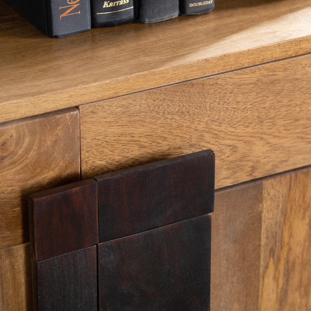 Crestview Collection - 76 in. Brown Solid Wood 4 Drawer 4 Door Media Credenza / Sideboard - CVFNR4519 view 5