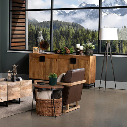 Crestview Collection - 76 in. Brown Solid Wood 4 Drawer 4 Door Media Credenza / Sideboard - CVFNR4519 view 6