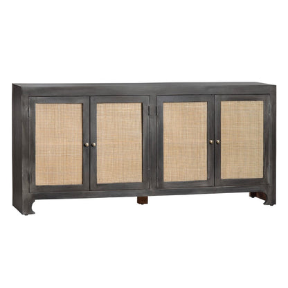 Crestview Collection - 76 in. Gray Solid Wood 4 Door Media Credenza / Sideboard - CVFNR4241 view 1