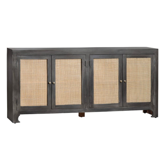 Crestview Collection - 76 in. Gray Solid Wood 4 Door Media Credenza / Sideboard - CVFNR4241 view 1