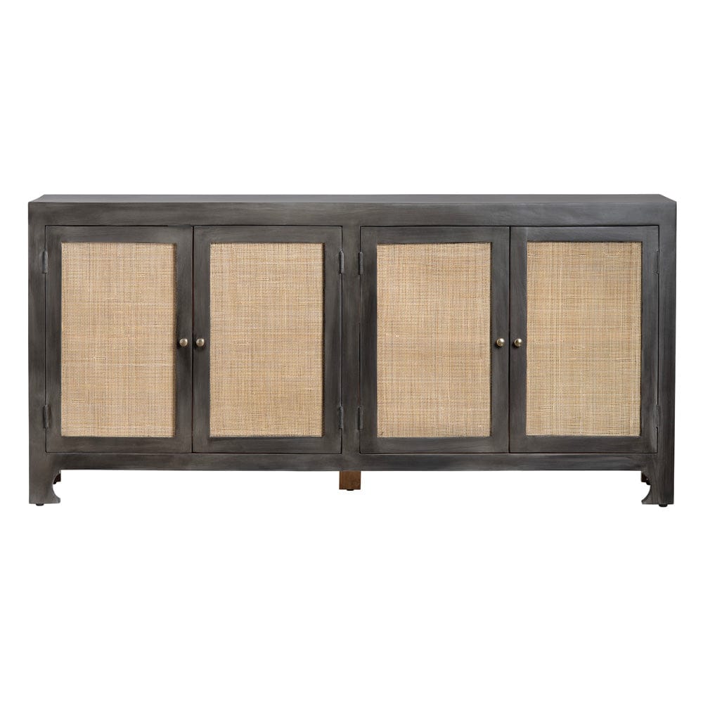 Crestview Collection - 76 in. Gray Solid Wood 4 Door Media Credenza / Sideboard - CVFNR4241 view 2