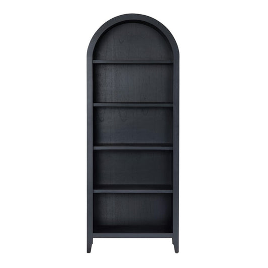 Crestview Collection - 77.5 in. Black Solid Wood 5 Shelf Bookcase - CVFDR1028 view 2