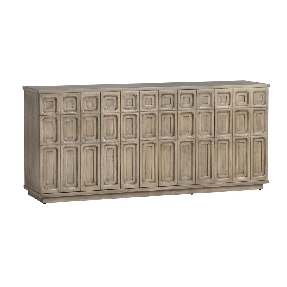 Crestview Collection - 77 in. Brown Solid Wood 4 Door Media Credenza / Sideboard - CVFNR4616 view 1
