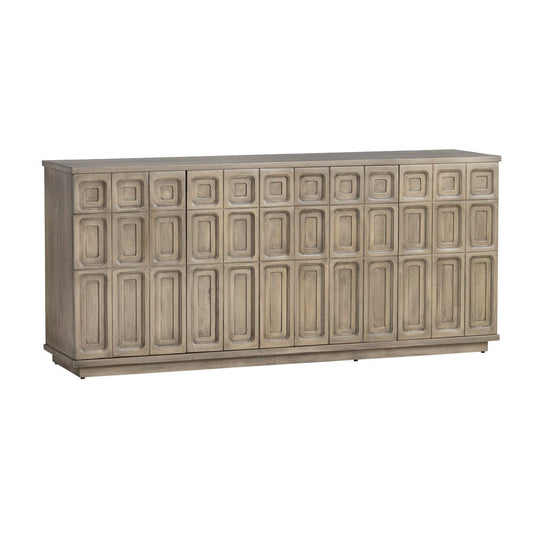 Crestview Collection - 77 in. Brown Solid Wood 4 Door Media Credenza / Sideboard - CVFNR4616 view 1
