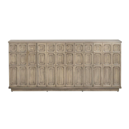 Crestview Collection - 77 in. Brown Solid Wood 4 Door Media Credenza / Sideboard - CVFNR4616 view 2