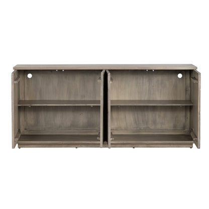 Crestview Collection - 77 in. Brown Solid Wood 4 Door Media Credenza / Sideboard - CVFNR4616 view 3
