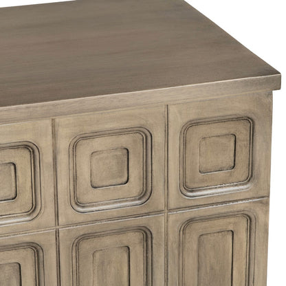 Crestview Collection - 77 in. Brown Solid Wood 4 Door Media Credenza / Sideboard - CVFNR4616 view 4