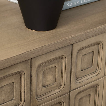 Crestview Collection - 77 in. Brown Solid Wood 4 Door Media Credenza / Sideboard - CVFNR4616 view 5