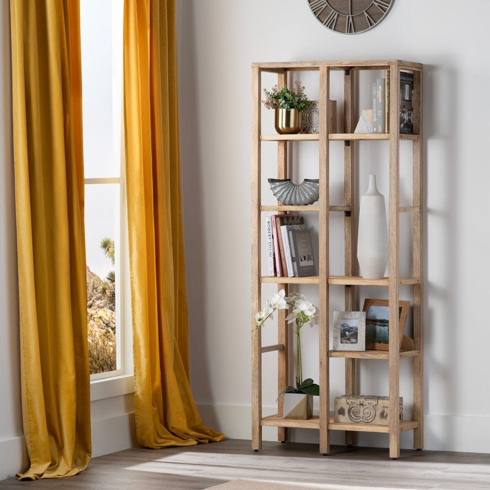 Crestview Collection - 78.25 in. Tan Solid Wood 5 Shelf Etagere - CVFNR4526 view 5