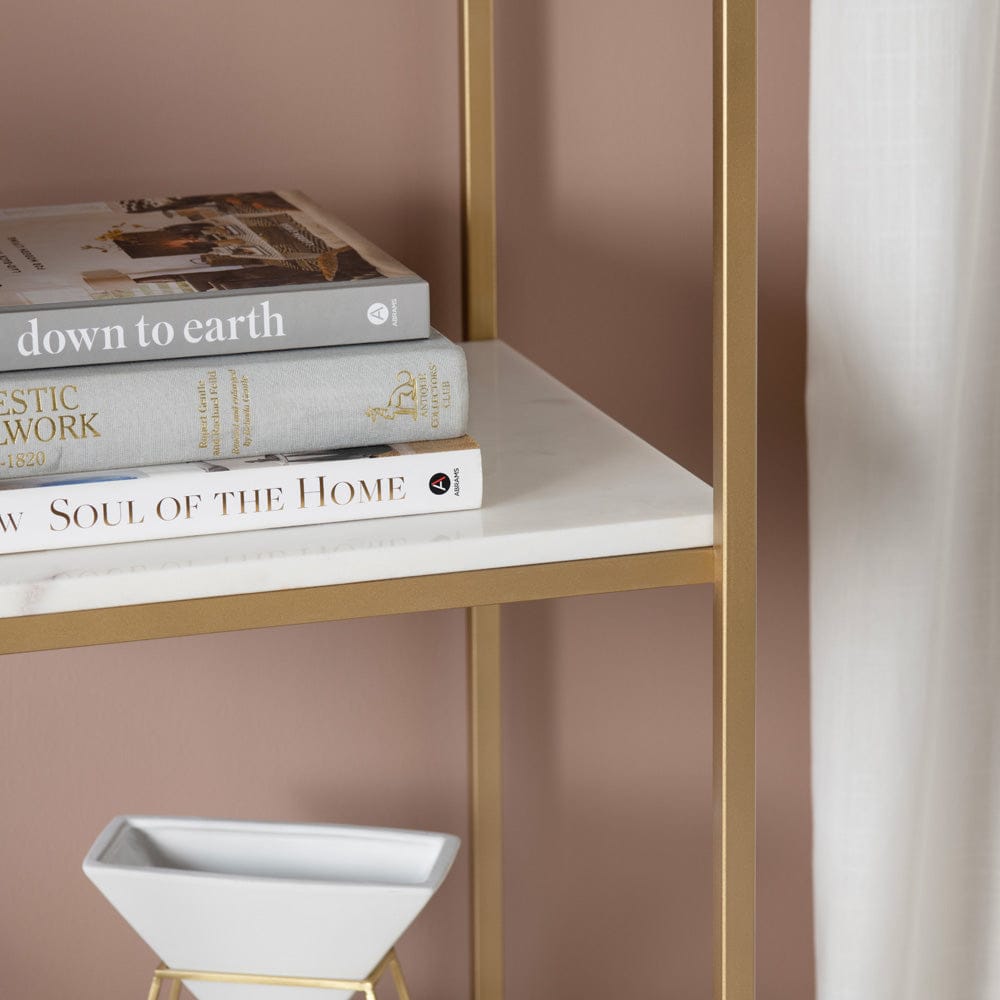 Crestview Collection - 78.5 in. White Marble 5 Shelf Etagere - CVFNR4252 view 4