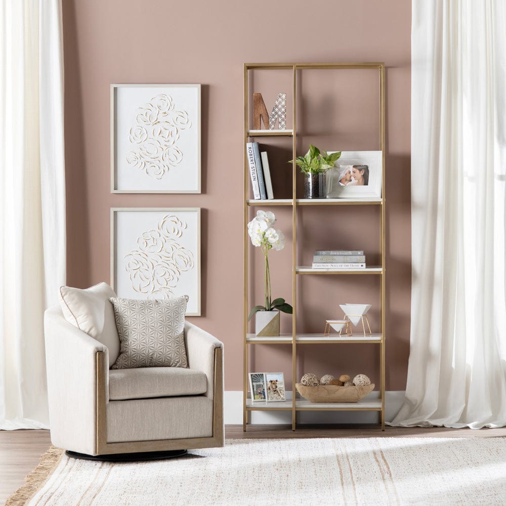 Crestview Collection - 78.5 in. White Marble 5 Shelf Etagere - CVFNR4252 view 5