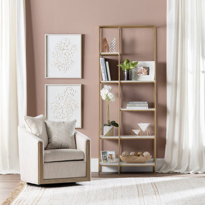 Crestview Collection - 78.5 in. White Marble 5 Shelf Etagere - CVFNR4252 view 5
