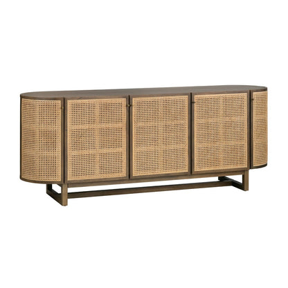Crestview Collection - 78.74 in. Brown Solid Wood 5 Door Media Credenza / Sideboard - CVFDR1033 view 1