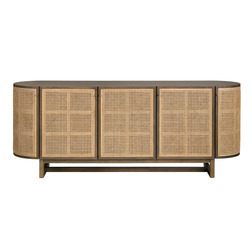Crestview Collection - 78.74 in. Brown Solid Wood 5 Door Media Credenza / Sideboard - CVFDR1033 view 2