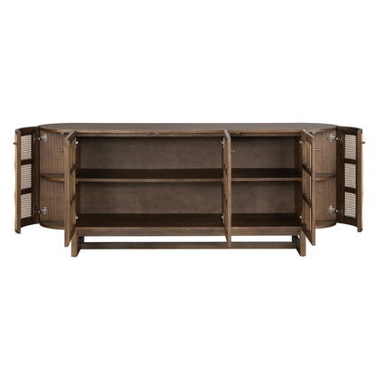 Crestview Collection - 78.74 in. Brown Solid Wood 5 Door Media Credenza / Sideboard - CVFDR1033 view 3