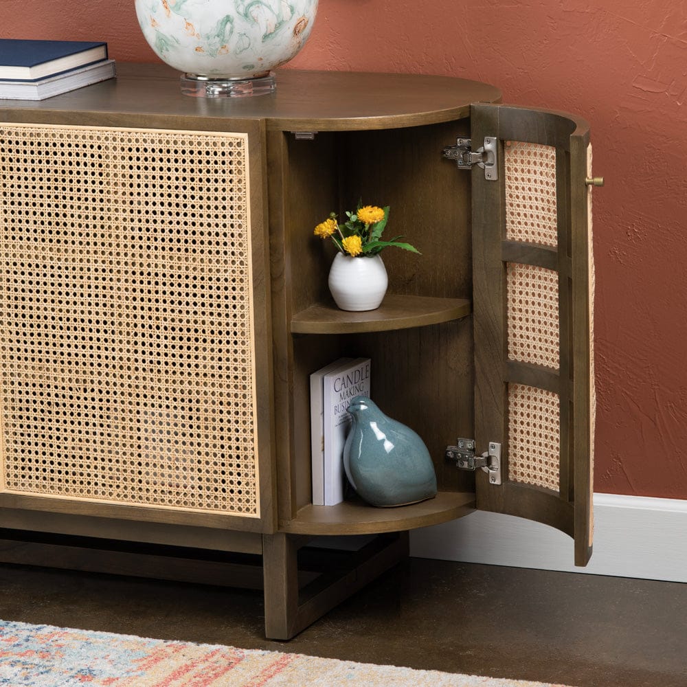 Crestview Collection - 78.74 in. Brown Solid Wood 5 Door Media Credenza / Sideboard - CVFDR1033 view 5