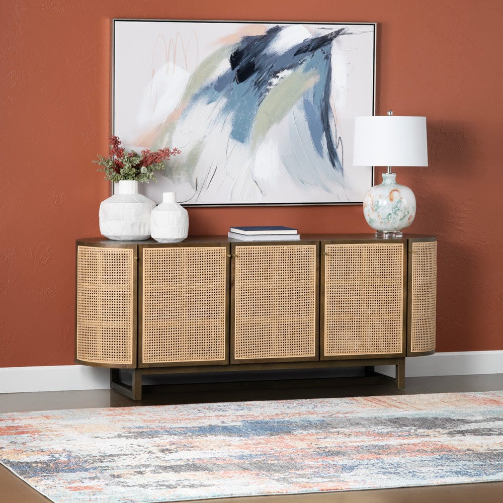 Crestview Collection - 78.74 in. Brown Solid Wood 5 Door Media Credenza / Sideboard - CVFDR1033 view 6