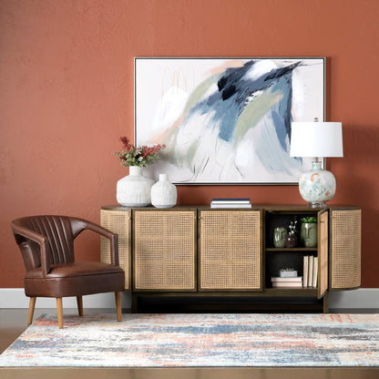 Crestview Collection - 78.74 in. Brown Solid Wood 5 Door Media Credenza / Sideboard - CVFDR1033 view 7