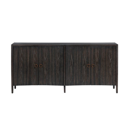 Crestview Collection - 78 in. Brown Solid Wood 4 Door Media Credenza / Sideboard - CVFDR1230 view 2
