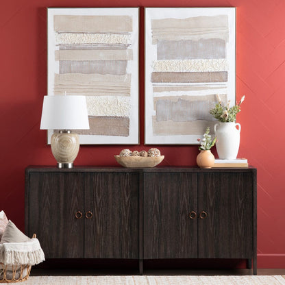 Crestview Collection - 78 in. Brown Solid Wood 4 Door Media Credenza / Sideboard - CVFDR1230 view 6