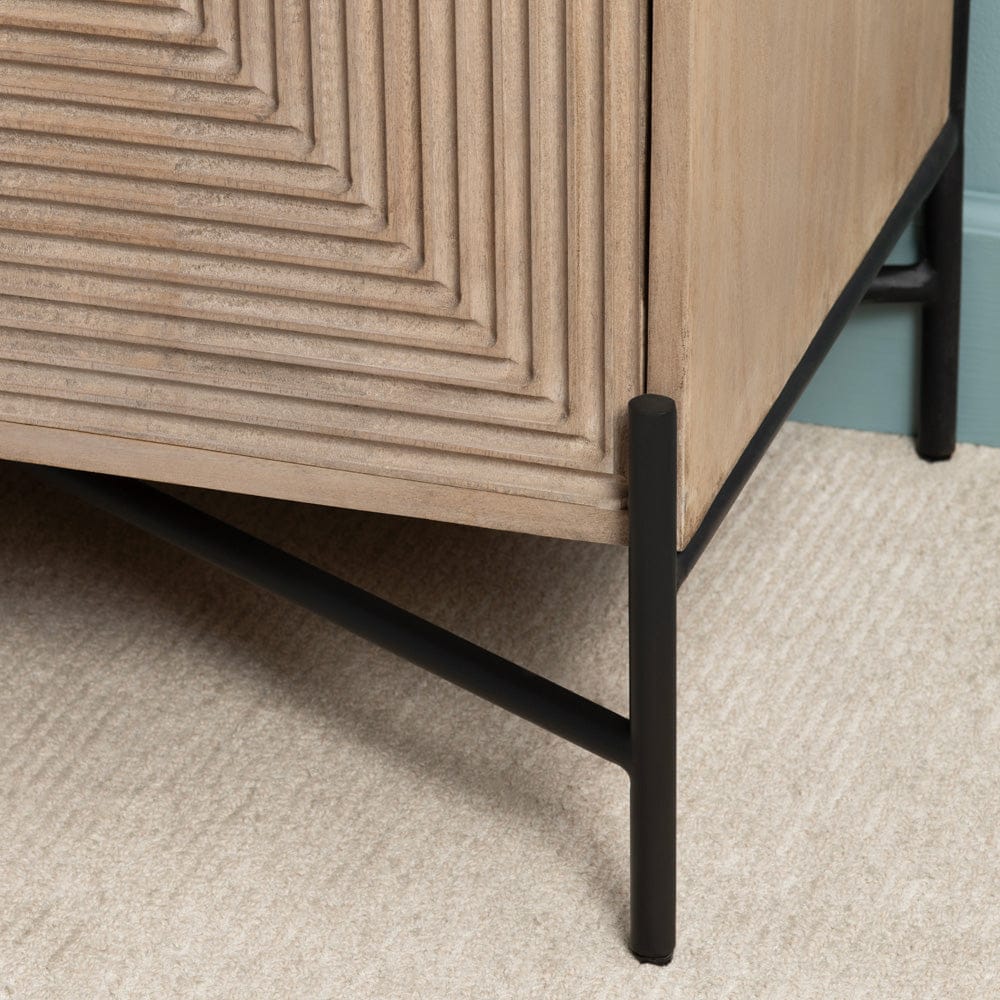 Crestview Collection - 78 in. Brown Solid Wood 4 Door Media Credenza / Sideboard - CVFNR4613 view 5