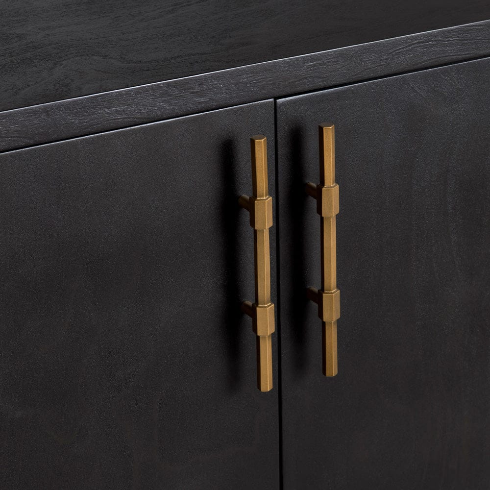Crestview Collection - 80 in. Black Solid Wood 4 Door Media Credenza / Sideboard - CVFDR1044 view 4