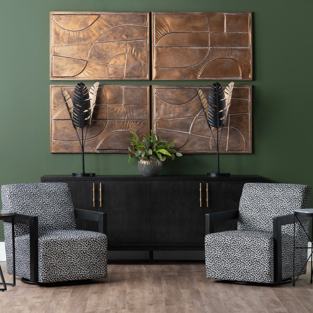 Crestview Collection - 80 in. Black Solid Wood 4 Door Media Credenza / Sideboard - CVFDR1044 view 5