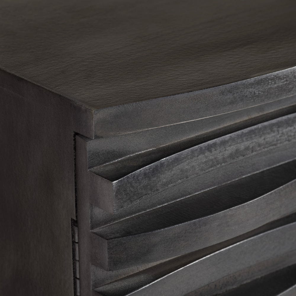 Crestview Collection - 80 in. Gray Solid Wood 4 Door Media Credenza / Sideboard - CVFNR605 view 4