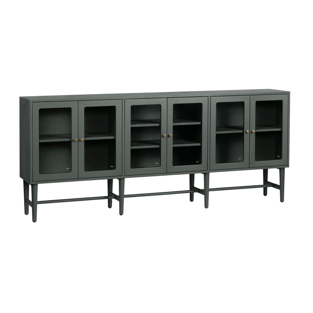 Crestview Collection - 89.2 in. Green Solid Wood 6 Door Media Credenza / Sideboard - CVFDR1177 view 1