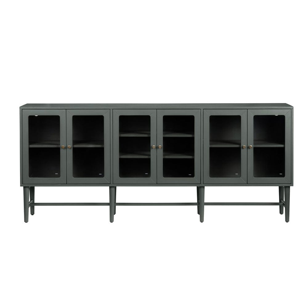Crestview Collection - 89.2 in. Green Solid Wood 6 Door Media Credenza / Sideboard - CVFDR1177 view 2