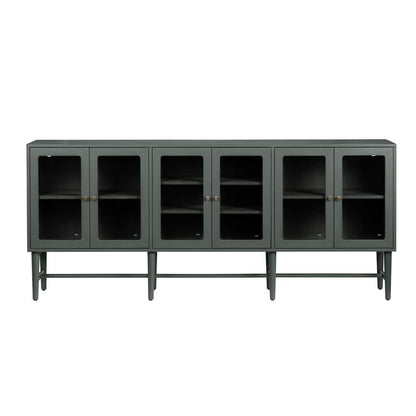 Crestview Collection - 89.2 in. Green Solid Wood 6 Door Media Credenza / Sideboard - CVFDR1177 view 2