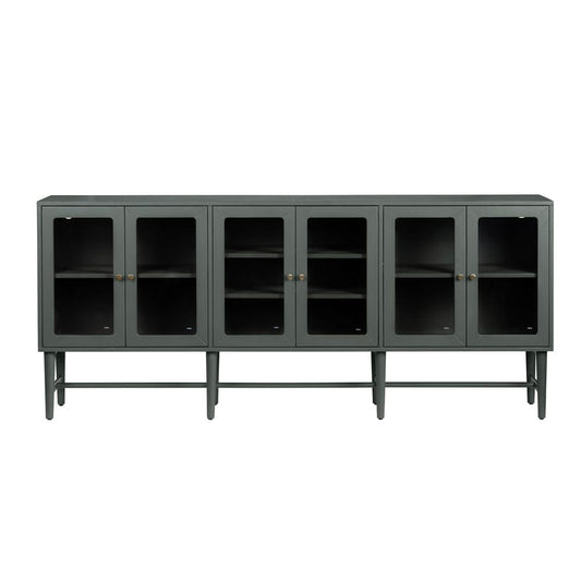 Crestview Collection - 89.2 in. Green Solid Wood 6 Door Media Credenza / Sideboard - CVFDR1177 view 2