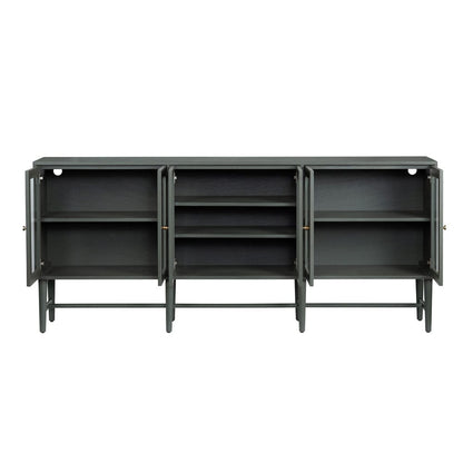 Crestview Collection - 89.2 in. Green Solid Wood 6 Door Media Credenza / Sideboard - CVFDR1177 view 3