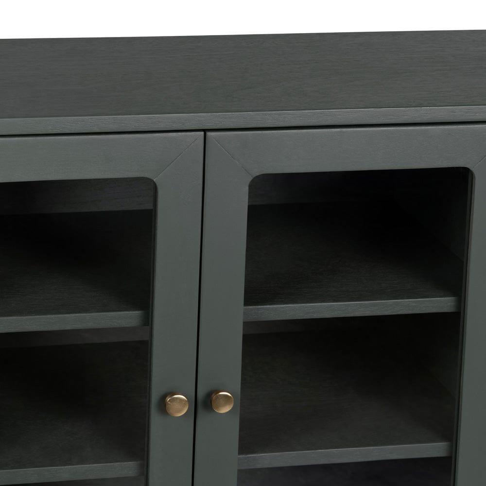 Crestview Collection - 89.2 in. Green Solid Wood 6 Door Media Credenza / Sideboard - CVFDR1177 view 4