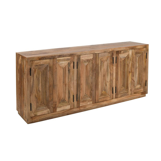 Crestview Collection - 90 in. Brown Solid Wood 6 Door Media Credenza / Sideboard - CVFNR5239 view 1