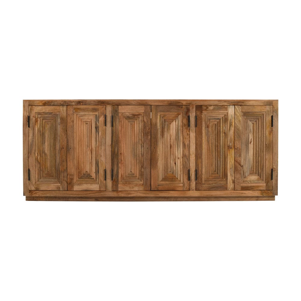Crestview Collection - 90 in. Brown Solid Wood 6 Door Media Credenza / Sideboard - CVFNR5239 view 2