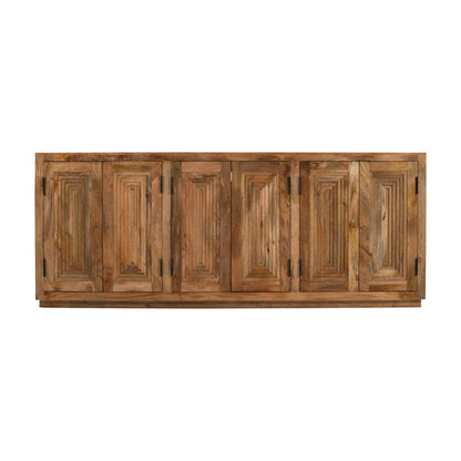 Crestview Collection - 90 in. Brown Solid Wood 6 Door Media Credenza / Sideboard - CVFNR5239 view 2