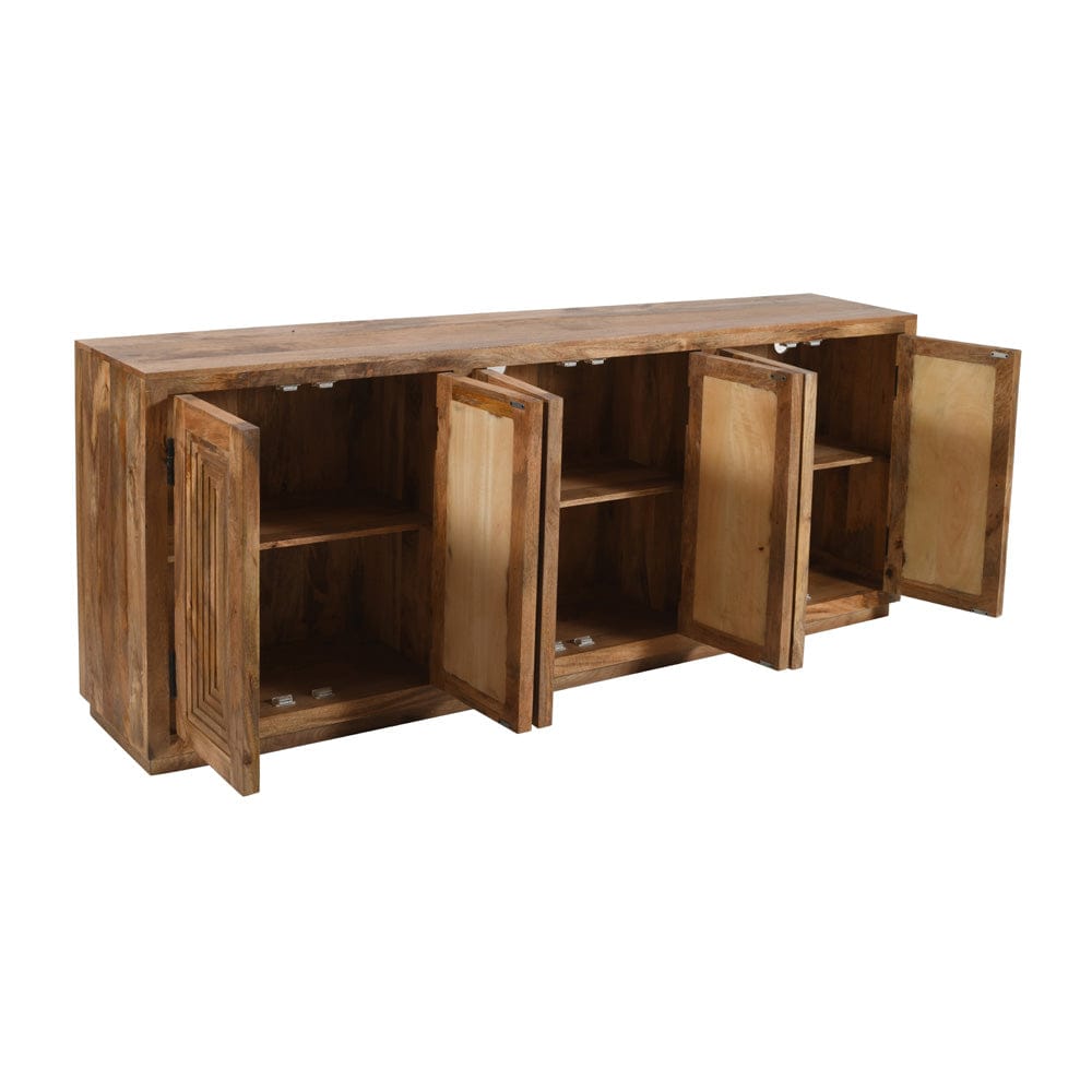 Crestview Collection - 90 in. Brown Solid Wood 6 Door Media Credenza / Sideboard - CVFNR5239 view 3