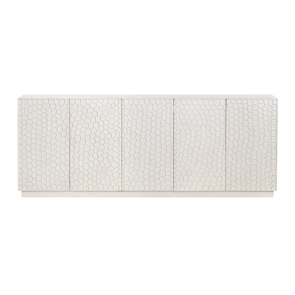Crestview Collection - 90 in. White Solid Wood 6 Door Media Credenza / Sideboard - CVFNR4515 view 2