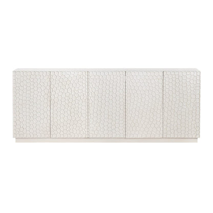 Crestview Collection - 90 in. White Solid Wood 6 Door Media Credenza / Sideboard - CVFNR4515 view 2